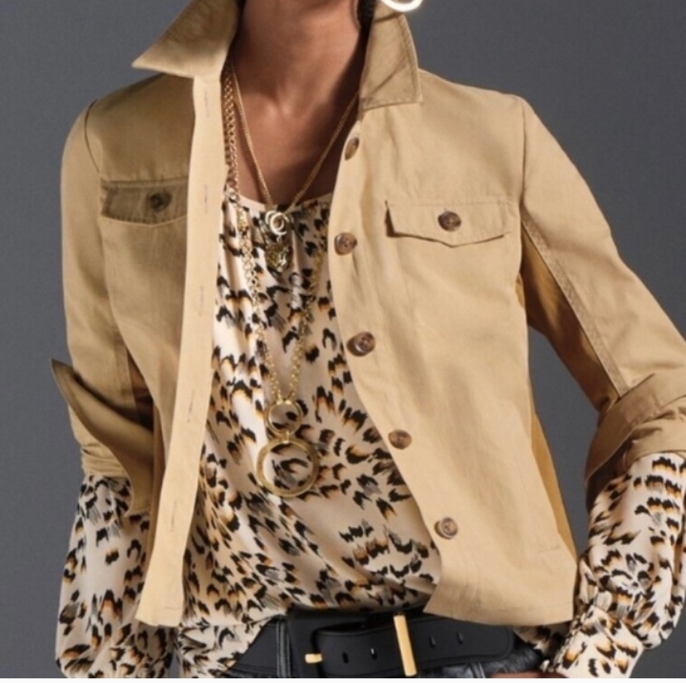 CAbi Mason Jacket Tan Brown Size Small